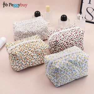 Cosmetic Bags Women Organizer Bag Aesthetic Floral Makeup Storage Large Capacity Holder Multifunction Toiletry