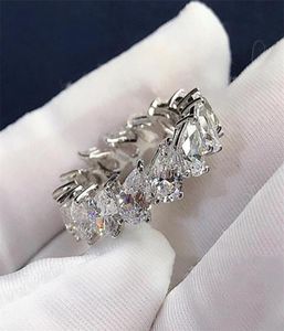 2020 New Arrival Women039s Fashion Jewelry 925 Sterling Silver Water Drop Pear Cut White Topaz CZ Diamond Women Wedding Bridal 1221673
