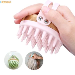 Silicone Shampoo Brush Head Scalp Massage Hair pente lavar pente de pente de massagem corporal Moscata Massager Banco de banho Salão de banho 240412