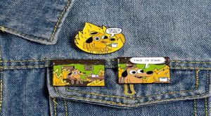 Cartoon Baidges Funny Hound Enamel Pin THE LITET IS Cine Cute Yellow Dog Brooches Back Ubranie Lapel Pin Biżuter