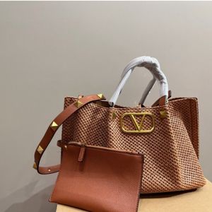 Bolsa de designer de sacola bolsa de praia bolsa feminina Luxúria Europa e os Estados Unidos Saco de compras de mão vintage Tecida atmosfera sofisticada Seprecisão detalhada