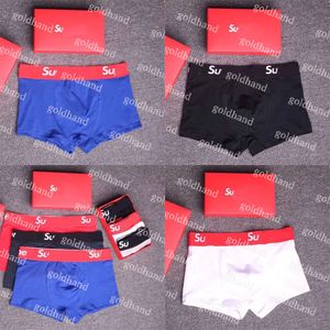 Pure New Cotton Men Underpants Designer Soft Breattable Printed Boxers Shorts Male Sexy Underwear 3st/Lot