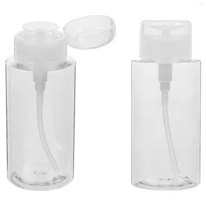 Storage Bottles 300ml 2pcs For Nail Refillable Bottle Empty Pump Liquid Alcohol Press Polish Remover Cleaner Dispenser Container