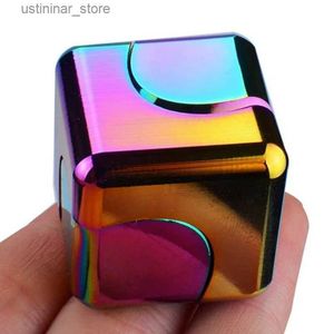 Beyblades Metal Fusion Square Fidget Spinner Cube EDC Metal Alloy Gyro Magic Dice Desk Vent Stress Relief Educational Toys for ADHD Autism Kids Adult s L416