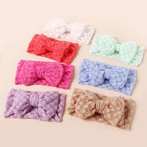 ヘアアクセサリー18 PCS/LOT POLKA DOT MESH FABRIC BOW TURAN HEADBAND INFANT TODDLERSダブルレイヤーノットヘッドラップベビーシャワーギフト