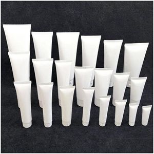 Packing Bottles Wholesale 15Ml 20Ml 30Ml 50Ml 100Ml White Plastic Cosmetic Tube Refillable Sample Jars Makeup Travel Containers For Lo Dhcoq