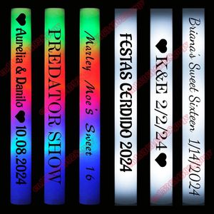 LED Ploam Glow Sticks Personalize Stick Party Wedding Party Light Up Pianowe Pijowe Piżowe Pijski z 3 trybami migającymi blaskiem w ciemnym przyjęciu urodzinowym 240318