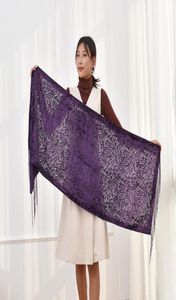 Eşarplar Vintage Tükenmiş Velvet İpek Hicap Kış Kalitesi Kadın Eşarpları Ladys9032657 için Foulard Tatil Hediyesi