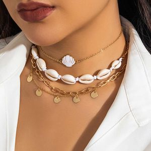 ヨーロッパとアメリカの宝石、ビーズのネックレス、ビーチ模倣真珠、ネックレス、ヒトデの貝、ビンテージバケーションネックレス