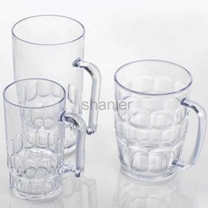 Mugs Unbreakable 3 Sizes Acrylic Beer Cup KTV Large Beer Cup Plastic Drinks Cups Breakfast Milk Coffee Water Mug Barware Drinkware 240417