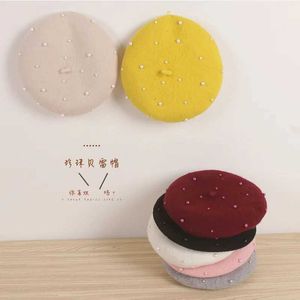 GDGN IY29 BERETS FASHION NEW PRINCESS KIDS GIRLS CAPS BERETS LOVEYAL BEANIES HATS春秋冬の幼児の女の子の帽子写真小道具D240418