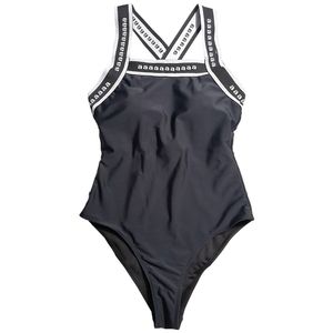 Semplice stampa spiaggia bikini da donna largo canova canova costume da bagno un pezzo da bagno sottile bauli di nuoto classico costume da bagno classico