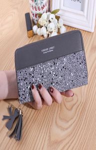 Luxury Long Wallet For Women Patchwork Sequin Clutch Glitter Pu Leather Ladies Phone Bag Card Holder Coin Purse Female Wallets9917386