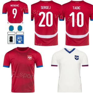 Drużyna narodowa Serbia 20 SergeJ Soccer Jersey Man 24-25 Euro Cup Mijailovic 10 Tadic 11 Kostic 6 Ivanovic 1 STOJKOVIC 3 TOSIC MILINKOVIC SAVIC Zestawy do koszuli piłkarskiej