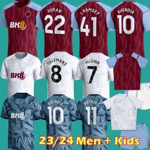 23 24 Diaby Futbol Formaları Çocuk Kiti Ana Sayfa 2023 2024 Aston Villas Balo Gömlek Eğitim Uzak Hayranlar Sürümü Camisetas Mings McGinn Buendia Watkins Maillot