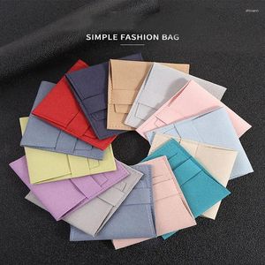 Shopping Bags 20pcs 10x10CM Double Suede Velvet Envelope Necklace Ring Jewelry Packaging Pouch Wedding Favors Gift Party Customize