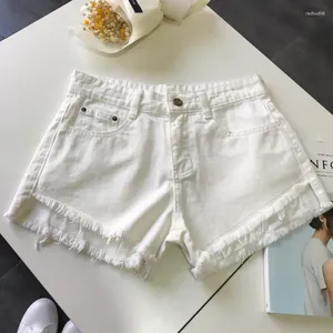 Kadın Şort Vintage Mavi Yüksek Bel Tassel Denim Yaz Korece Versiyon Black White Plus Boyutu Jean Kısa Pantolon Kadınlar Vestidos Trend