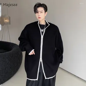Men's Sweaters Cardigan Men Personalized Double Zipper Design Handsome Males Knitwear Japanese Commuting Style All-match Autumn Daily