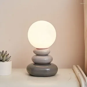 Table Lamps Bedroom Bedside Lamp Creative Nordic Personalized Stacked Stone Night Lights Living Room Atmosphere Light