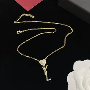Cute Heart Pendant Necklace with Stamp Women Letter Chain Necklace for Gift Party