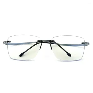 Occhiali da sole cornici Donne Frame di occhiali senza bordo Uomini Anti Blue Light Glasses Squadra Eyeleing Lettura Computer Glesa leggera