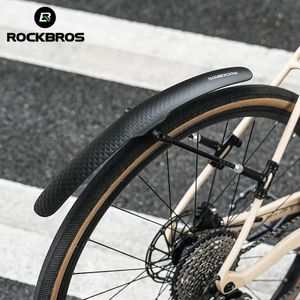 Rockbros Road Bike Fenders Bicycle Front Rear 700C Tiresユニバーサル調整可能なホイールマッドガードサイクリングパーツ240410