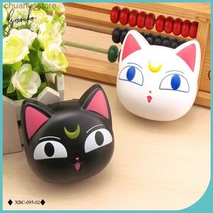 Case di occhiali da sole Lymouko Nuovo design Design carino Cartoon Moon Cat With Mirror Contact Lens Case per le lenti da contatto da regalo per donne Y240416