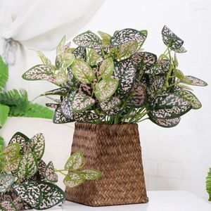 Decorative Flowers 7 Fork Artificial Plants Fake Leaves Greenery Silk Plant For Home Wedding Garden Decoration Household Store Desktop