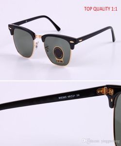 Лучшие новые настоящие стеклянные линзы UV400 Мужчины Женские солнцезащитные очки 3016 Ретро вождение солнечные очки 49 -мм бренд Desig Brand Design Goggles Элегантные FE6338559