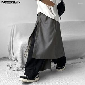 Calças masculinas Incerun 2024 Saias de estilo coreano Personalidade de moda