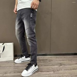 Men's Jeans Fashion Gradient Men Drawstring Baggy Spring Autumn Handsome Tapered Casual Denim Harem Pants