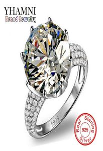 YHAMNI Fashion Jewelry 8ct Solitaire Luxury 925 Silver Big White Top Diamond Wedding Band Crown Ring Gift MR0645666616