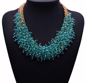 Högkvalitativ Z Fashion Halsband XG134 Krage Bib Halsband Pendants Chunky Crystal Statement Necklace Jewelry for Women2408044