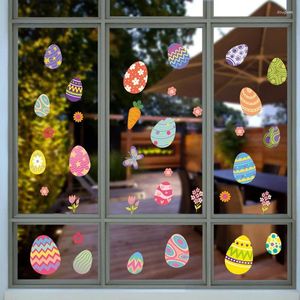 Wall Stickers 2PCS Easter Egg Pattern PVC Self Adhsive DIY Festival Party Window Glass Decoration Sticker