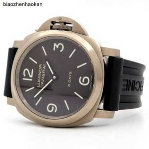 Męskie zegarek Panerais Watches Luminor Baza 8 -dniowa tytanowa brązowa tarcza 44 mm Manualna guma PAM00562 D7P4