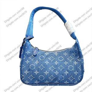 24ss kadın lüksler tasarımcıları denim nano tote çanta denim omuz askısı çapraz gövdeli kadınlar mini çanta orijinal metal kese çantası 22cm