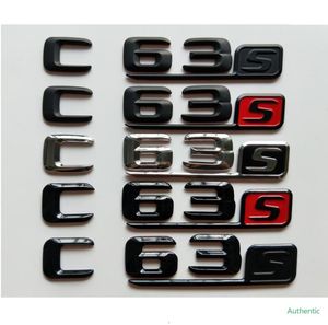 Chrome Black 3D Letters Trunk Badges Emblems Emblem Badge for Mercedes Benz C204 A205 S204 W205 C63S C63 S AMG4402808