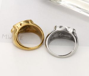 ANILLO OSO Gioielli inossidabile in acciaio inossidabile anello in stile panda 2 colori Disegni originali Nuovo modello veloce per donne marchi gioielli2501132