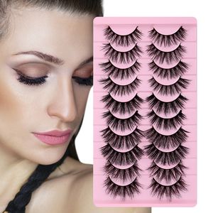 Sisful Tempt Fluffy Faux Mink 10 Pairs D Curl Strip Lashes, providing a selection of personalized designs spanning from 10mm to 16mm