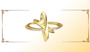 Дизайн личности Женщины кольца золото -серебряное хрустальное кольцо кольца Midi Midi Rings для женщин для женских модных колец ювелирные изделия8141585