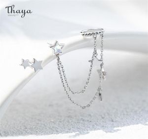 Thaya Silver Color Star penzola per le donne con orecchini a catena a catena viola viola orecchini di alta qualità eleganti gioielli fine 2202142593446