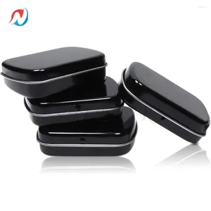 Storage Bottles 5pcs 2.3x1.8x0.6 Inch Mini Metal Hinged Lid Tin Containers Portable Small Empty For Candies Pills Earring Jewelry Craft