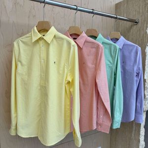 Ralp Laurens Polo Designer -Shirt Rl Top -Qualität Luxus Mode Bluses Klassiker Pony Stickerei Lose lässiges Oxford -Stoff Hemd Damen Langarm Hemd Mantel