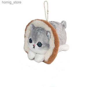 Plush Shark Cat förvandlas till Rabbit Toast Lion Flower Doll Toys Pendant Söt Plush Keychain Bag Pendant Christmas Gifts Y240415