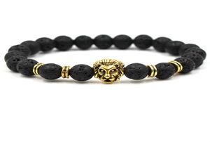 Diffusor smycken antifatigue lava natursten lejon huvud charms strängar armband vulkaniska stenarmband bönpärlor armband 9846575