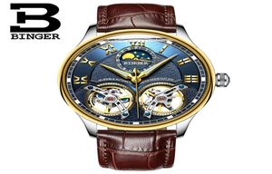 Double Tourbillon Switzerland Watches Binger Original Men039S ASSISTA AUTOMÁTICO MENHO MAIS MAIS MENO