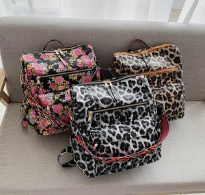 PU Guitar Strap Backpack Leopard Faux Leather Shoulder Backpacks Cow Print Girl School Bag DOM14942743019