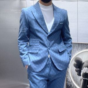 Mens Suits Blazers Western clothing designer men classical letter print Blue Series Blazer autumn luxury outwear coat