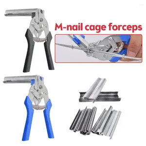 Type Nail Ring Pliers Set Poultry Fastening Wire Cage Clamp 600 Nails For Bird Chicken Net Fence