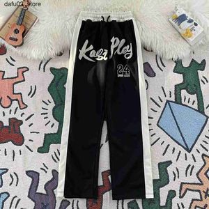 Men's Pants Y2K New Design Korean Wide Mens Casual Straight Pants Retro Breathable Loose Straight Pants American Style Q240417